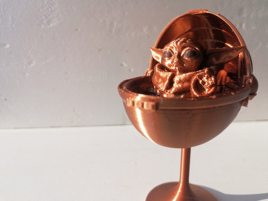 Baby Yoda Mandalorian in her cradle Etsy