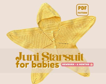 Juni Starsuit Newborn – 6 months | Crochet Baby Costume | Intermediate | Baby Shower Gift Pattern | PDF Download
