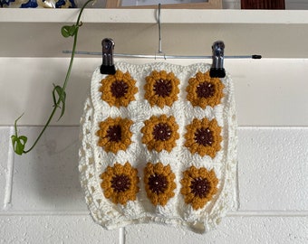 PDF pattern - Crochet Sunflower Head Rest Cover