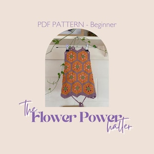 Flower Power Halfter | Häkelanleitung | Anfänger | Patchwork Crop Top | PDF-Download