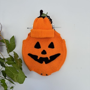 Kürbis Baby Overall - Langärmliger Schlafanzug Aus Baumwolle Für Halloween & Winter (0-24 Monate)