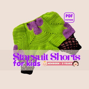 Crochet Starsuit Shorts Pattern | Intermediate | Newborn-3 Years | PDF Download