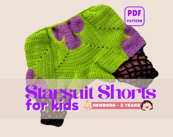 Crochet Starsuit Shorts Pattern | Intermediate | Newborn-3 Years | PDF Download