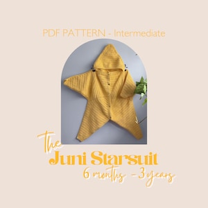 PDF pattern - Juni Starsuit for Toddlers size 6-12 months, 1 year and 2 years