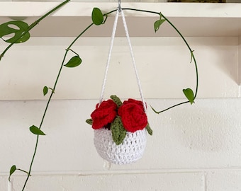 PDF pattern - Crochet Rose Mirror Dangle