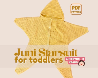 Juni Starsuit for Toddlers | 6 months-3 Years | Crochet Baby Costume | Intermediate | Baby Shower Gift Pattern | PDF Download