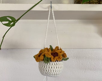 PDF pattern - Crochet Sunflower Mirror Dangle