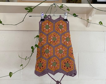 PDF pattern - Crochet flower power halter top
