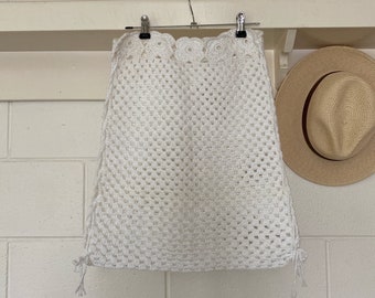 Hand crocheted summer skirt with ties