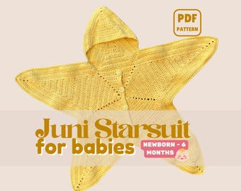 Juni Starsuit for Babies | Newborn – 6 months | Crochet Baby Costume | Intermediate | Baby Shower Gift Pattern | PDF Download