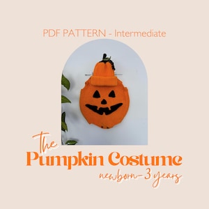 Disfraz de calabaza y gorro / Disfraz de Halloween / Nivel intermedio / Conjunto para bebé / Patrón en PDF
