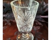 Crystal glass vase cut on foot - cut on foot