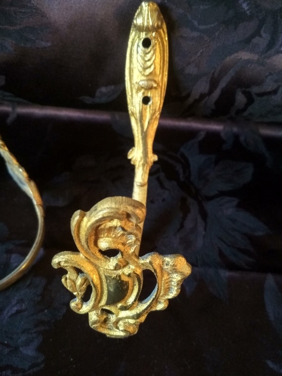 ANCIENNE PATÈRES Bronze Porte Manteaux Applique Crochet Empire Ancien EUR 50,00 - FR