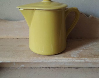 Petite théière en céramique  jaune - cafetière vintage