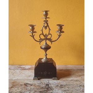 Ancien Bougeoir En Bronze Et Régule - Objet De Décoration, Occasion