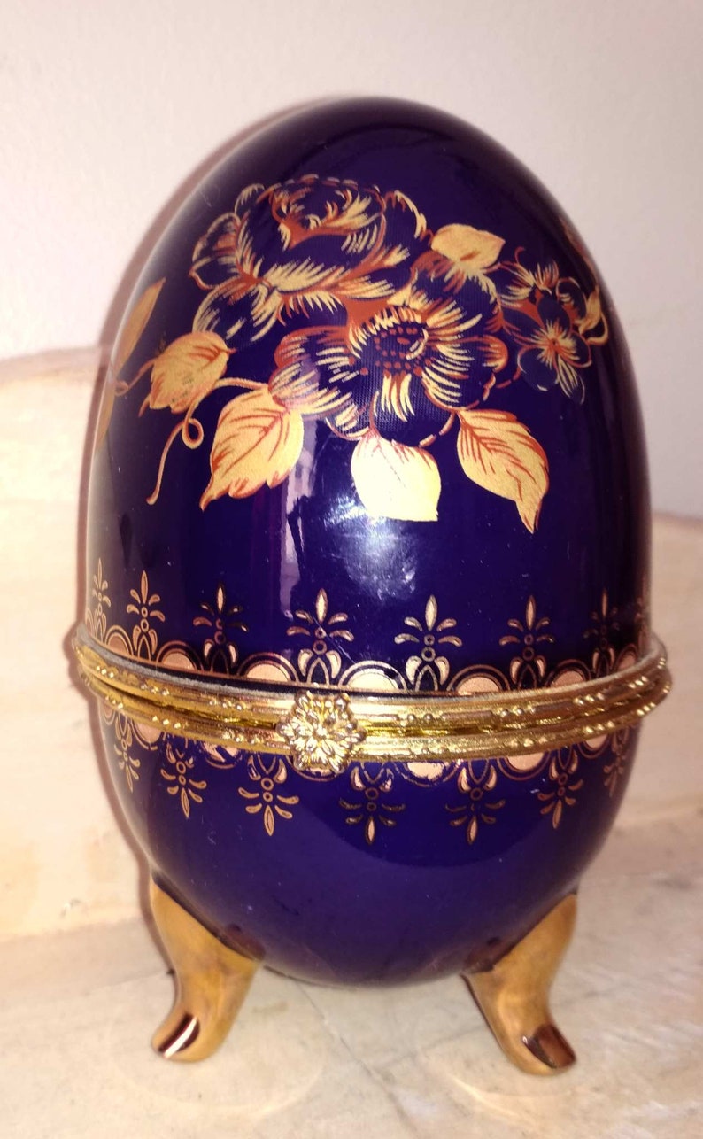 Faberg\u00e9 style egg Jewelry box Easter egg porcelain