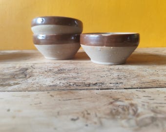 Small stoneware bowls from Digoin, rustic serving bowls, French kitchen decor