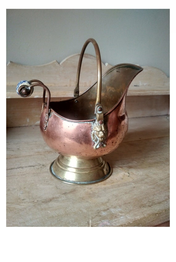 アンティーク　銅製　味わい深いバケツ てづくり アンティーク銅製味わい深いバケツ てづくり