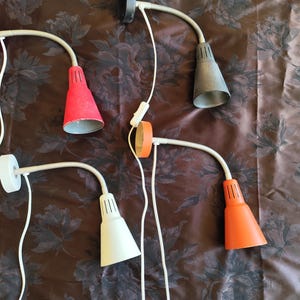 Vintage Ikea Kvart wall lights in color - Ikea flexible reading lamp from the 80s/90s -