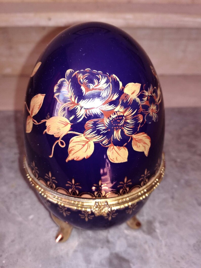 Faberg\u00e9 style egg Jewelry box Easter egg porcelain