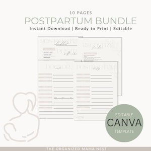 Postpartum Recovery Bundle for New Moms | Printable Must-Haves Checklist, Nursing Care + Self-Care PDF | Instant Download