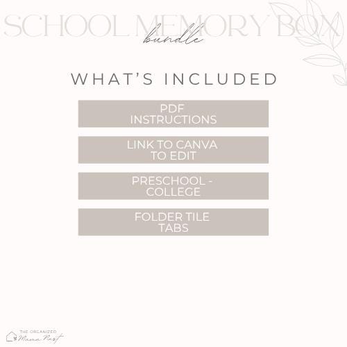School Memory Box Printables | Kids Keepsake Binder Kit for School ...