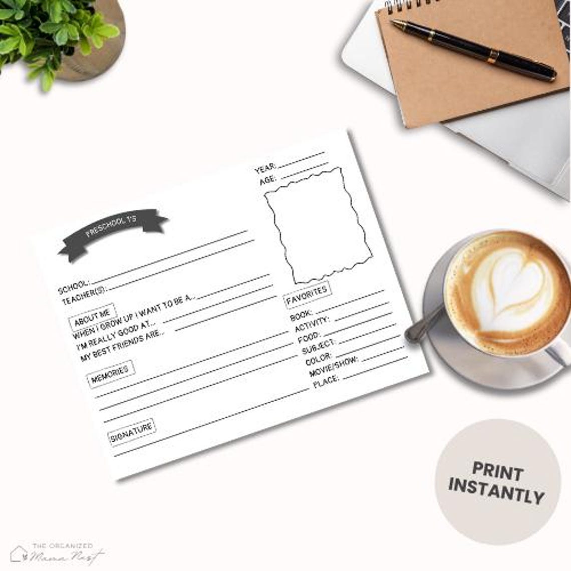 School Memory Box Printables | Kids Keepsake Binder Kit for School ...