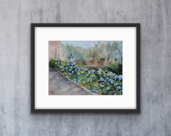 Original watercolor paintings, vineyard in France