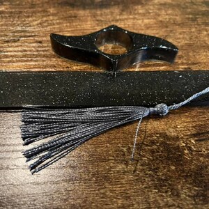 Black with Glitter Page Holder and Bookmark