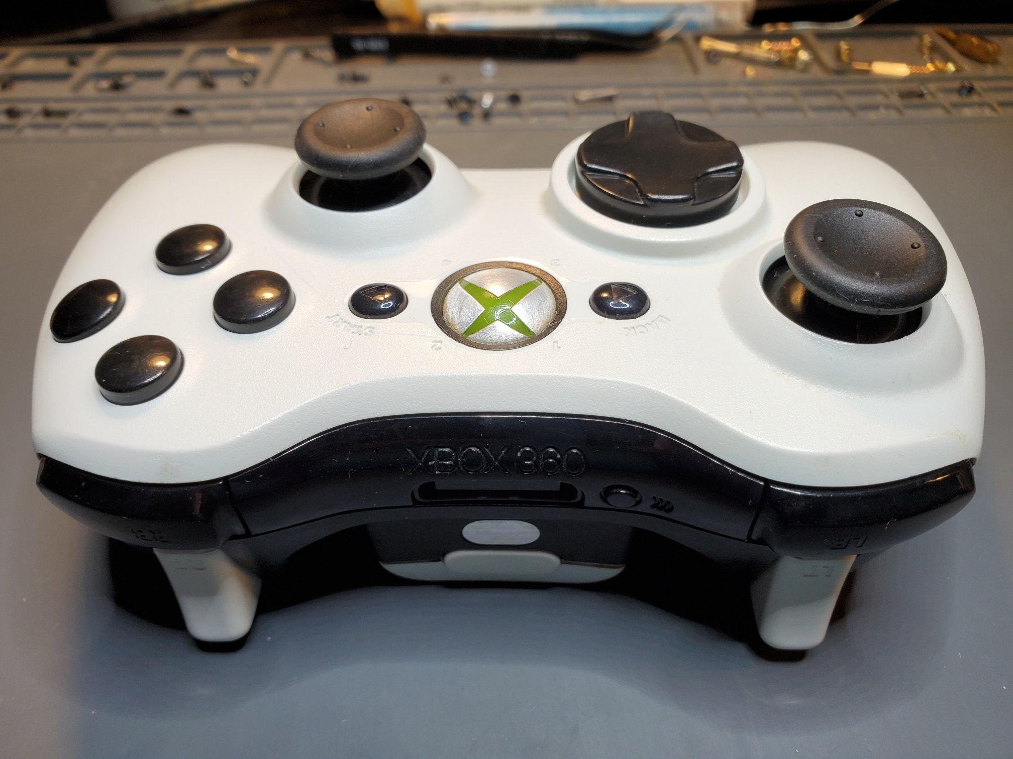 Custom Xbox 360 Wireless Controller Black & White | Etsy