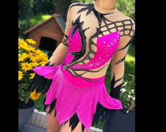 519 Eiskunstlaufkleid Rollkunstlaufkleid Tanzmariechen Kürkleid Eiskunstlauf Kleid Tanz Akrobatischer Rock'n'Roll Showtanzkleid Showtanz