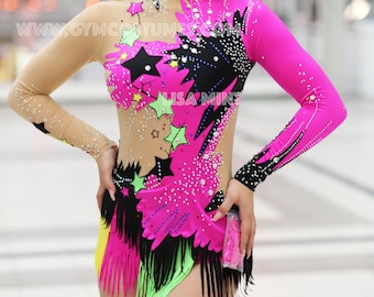 Figure skating dress for ice skating Freestyle dress Roller skating Circus suit Carnival dress Rhythmic gymnastics suit Show dance Catsuit