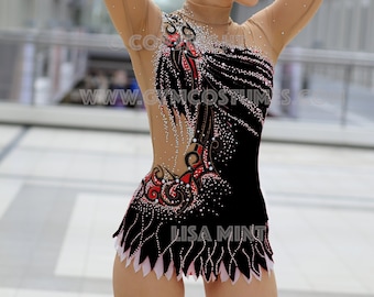 Competition rhythmic gymnastics leotard RG-Leotard acrobatics suit show dance dress.  Sport acrobatics Rock'n'Roll Twirling