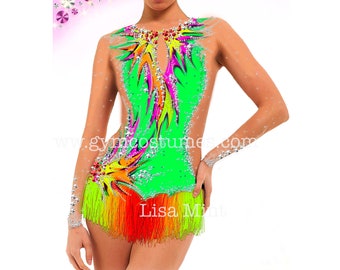 Competition rhythmic gymnastics leotard RG-Leotard acrobatics suit show dance dress.  Sport acrobatics Rock'n'Roll Twirling