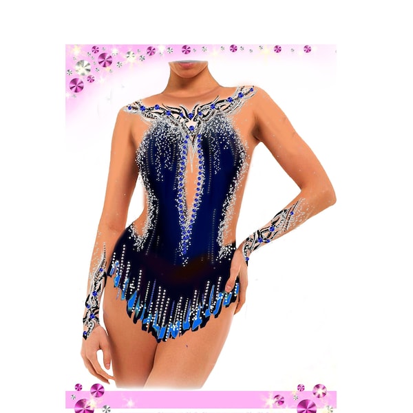 GR-Justaucorps GR compétition de gymnastique rythmique acrobaties costume Acrobatic Rock'n'Roll Twirling robe de patinage