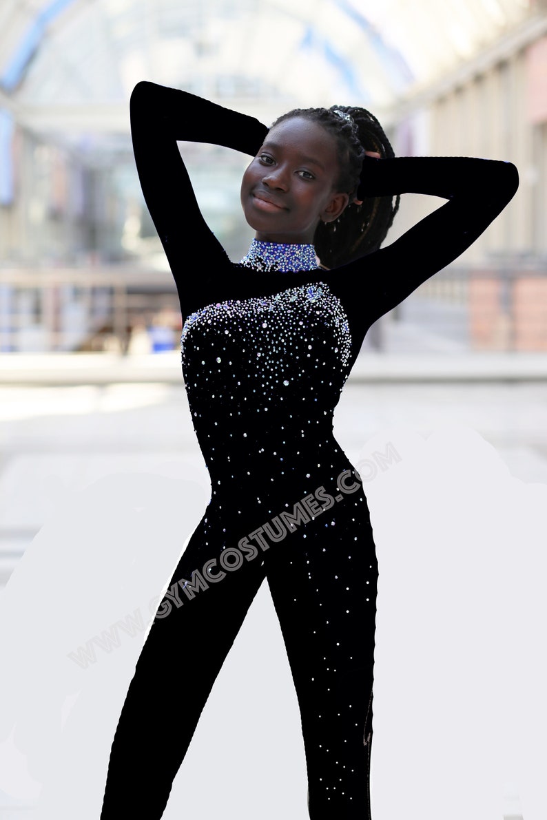 NEW Figure Skating Dress "rhapsody", Merlot Ice Skate Dress, Black - View #7