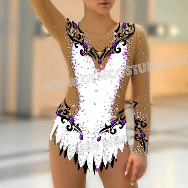 GR-Justaucorps GR compétition de gymnastique rythmique acrobaties costume Acrobatic Rock'n'Roll Twirling robe de patinage