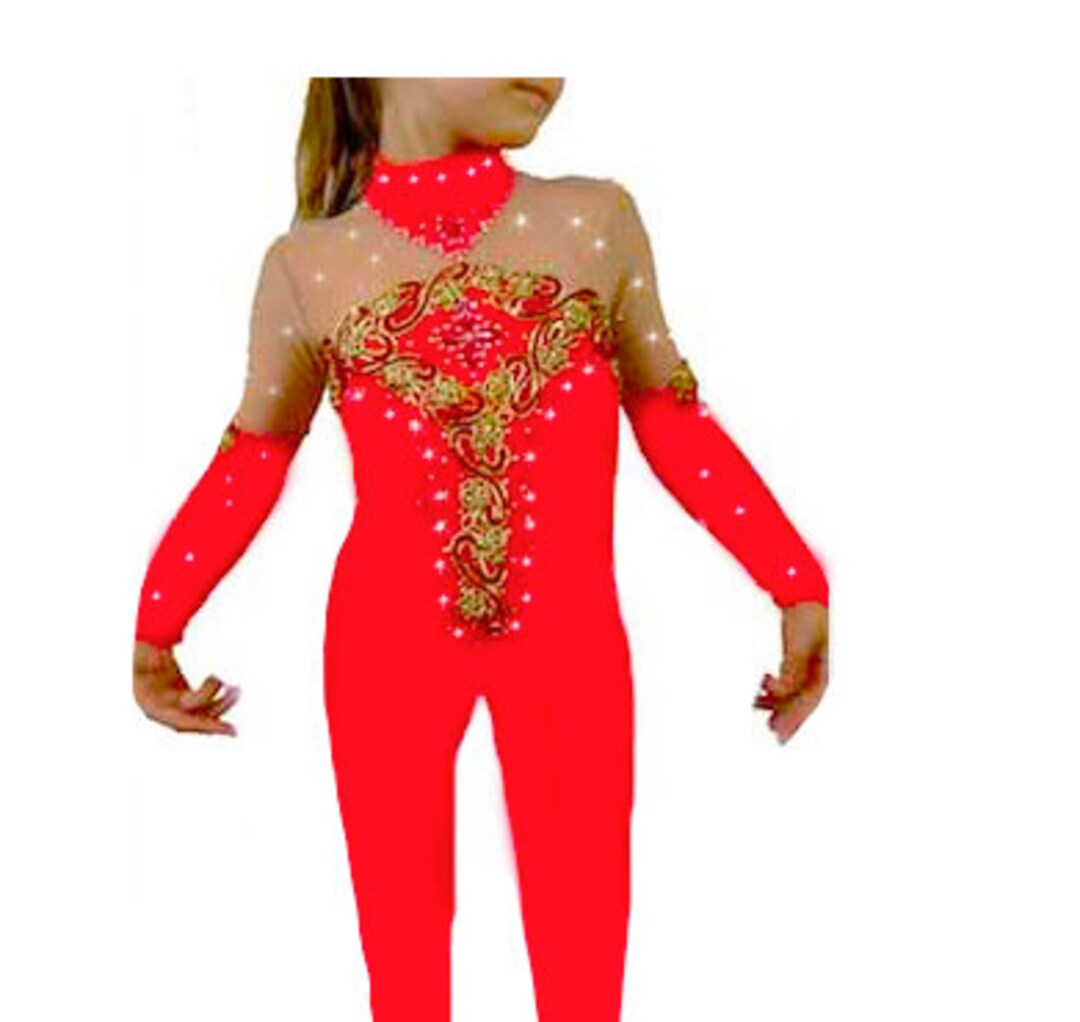 Miaeowve Mädchen Tanzanzug Mit Rock - Metallic Glitzer Trikot Langarm