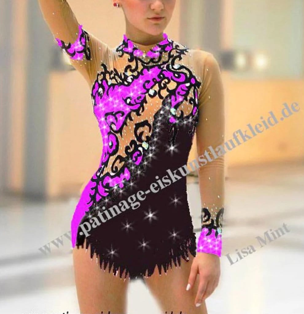 Robe/justaucorps Acrobatique Pour Gymnastique Rythmique Ou Patinage - Couleur Violette, Occasion