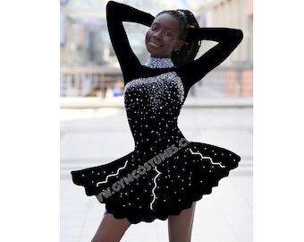 Details about   US-Women Adult Ice Skating Dress Dance Competition Costume Figure Skater Skirt 