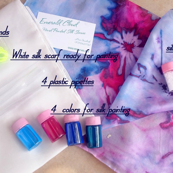 DIY Kit, Make Your Silk Scarf Kit, Galaxi Farbkollektion Making Scarf Craft Kit einzigartiges Geschenk, einfach zu bedienen sofort zu verwenden Geschenk verpackt