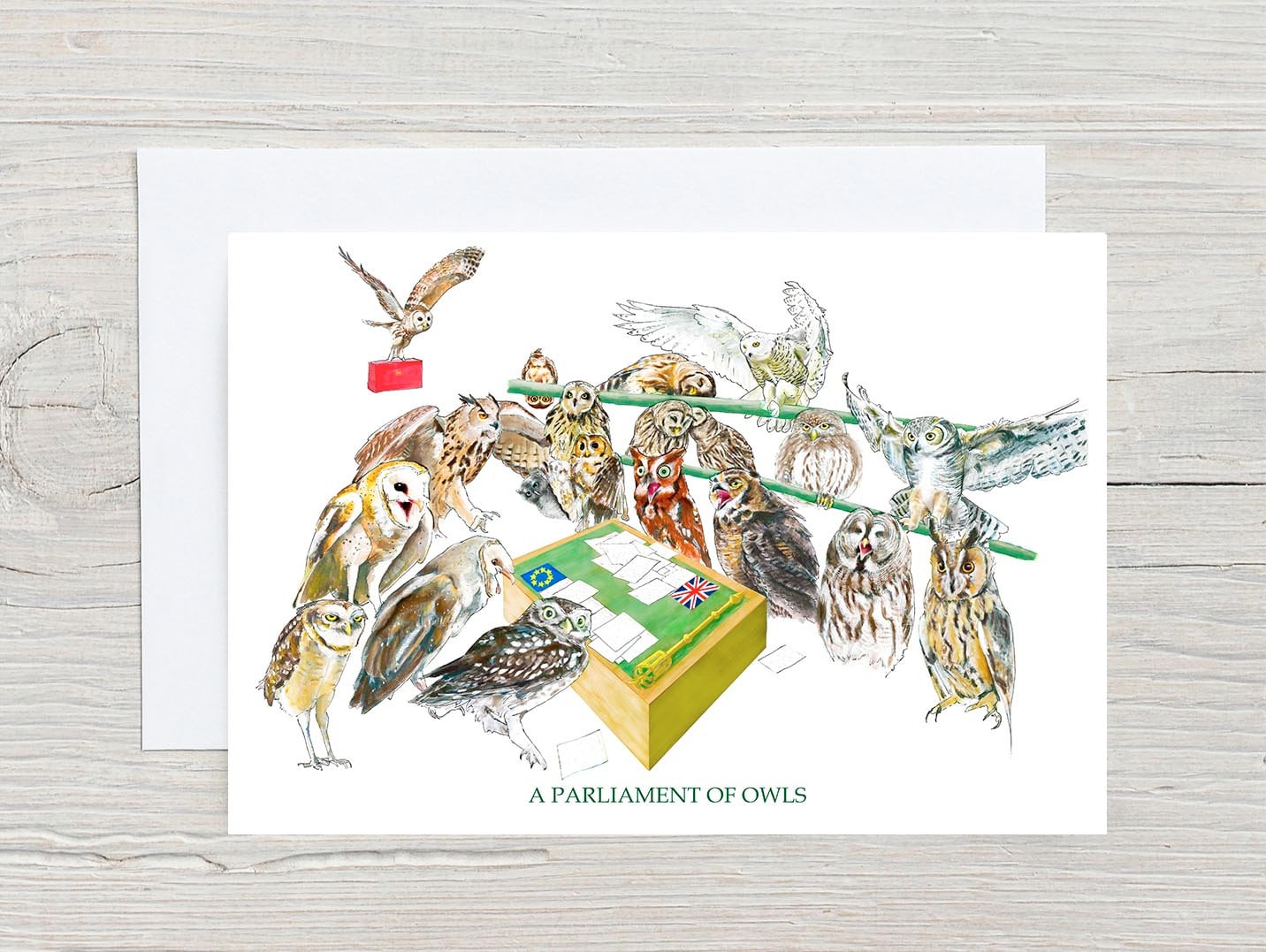 A Parliament of Owls Collective Noun Greetings Card Birthday Etsy UK