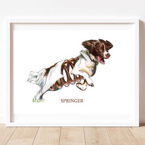 Springer; Springer Spaniel painting; Funny Springer Spaniel ; Springer Spaniel picture, Dog print, Dog Picture