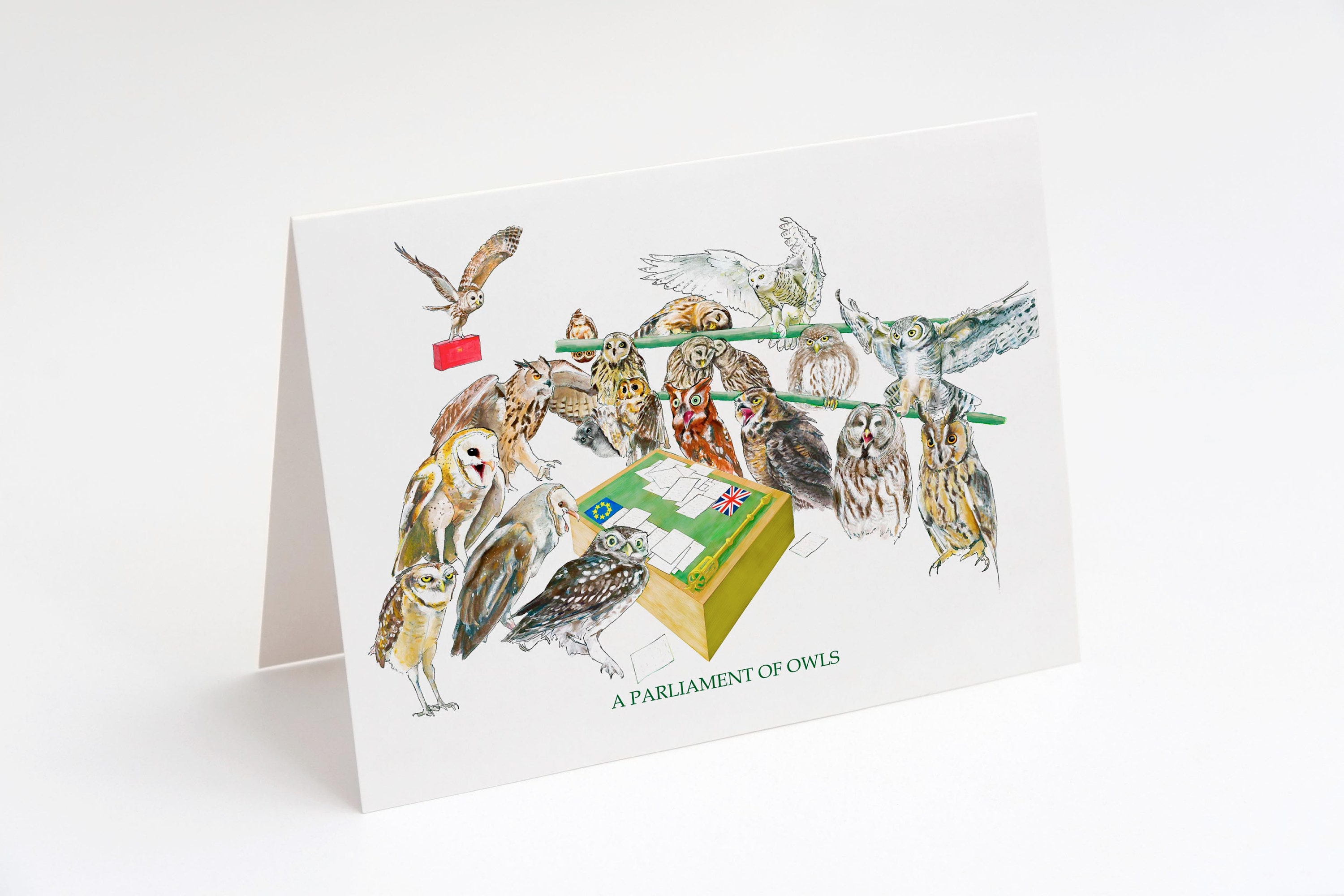 A Parliament of Owls Collective Noun Greetings Card Birthday Etsy UK
