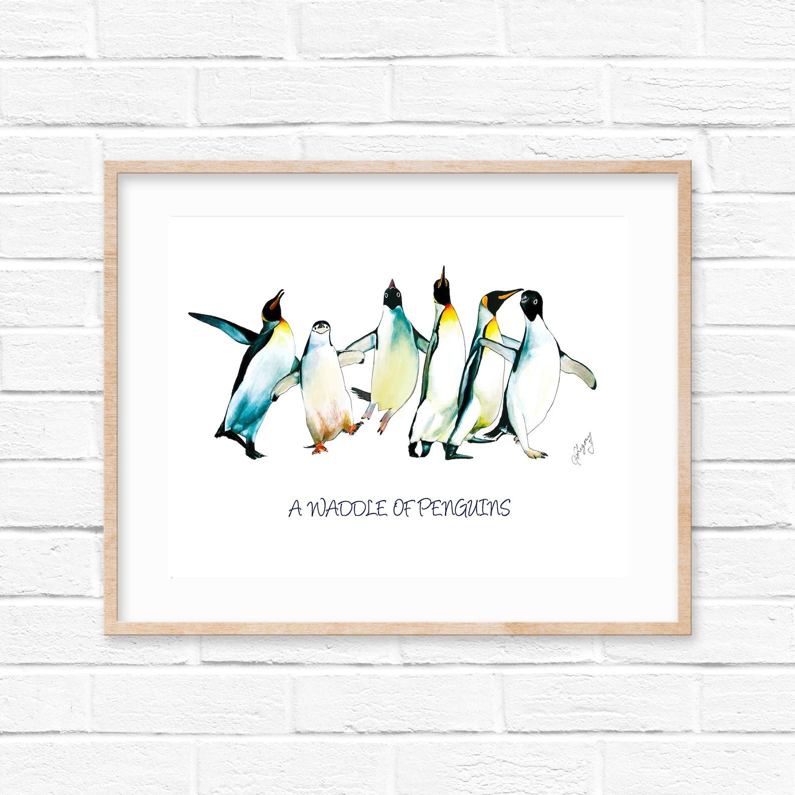 A Waddle of Penguins Collective Noun Penguin Painting | Etsy