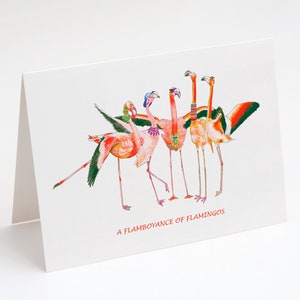 A Flamboyance of Flamingos Collective Noun Greetings Card - Etsy