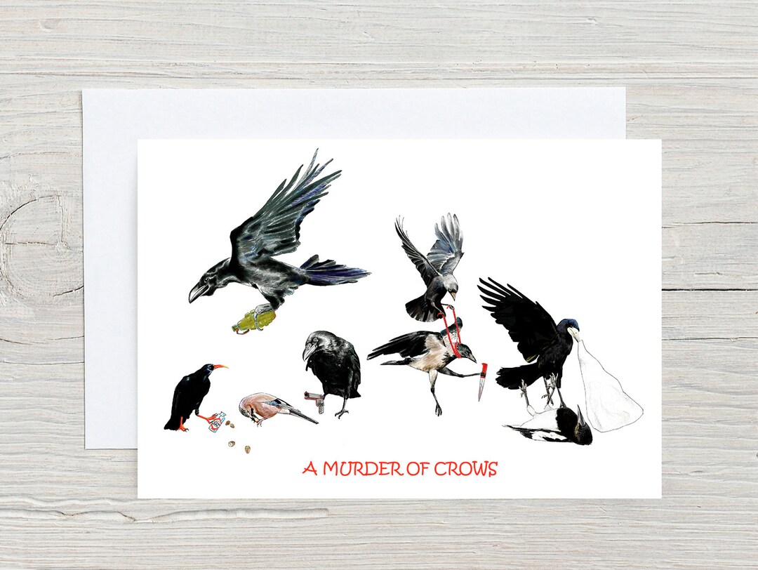 A Murder of Crows Greetings Card Collective Nouns Birthday Etsy