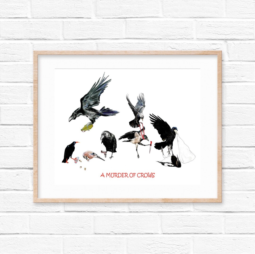 A Murder of Crows Collective Nouns Magpie Raven Rook Etsy