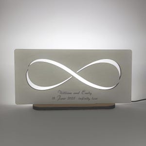 Infinity wooden lamp, home gifts, personalized led wooden lamp, wedding gifts, anniversary gifts