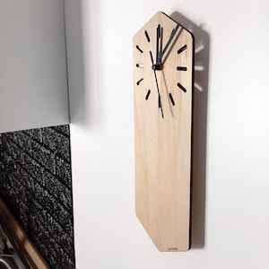 Orologio da Parete Esagonale in Legno | Orologio Design Moderno Minimal Traforato | Orologio Parete Soggiorno Camera | Regalo Casa